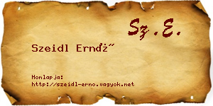 Szeidl Ernő névjegykártya